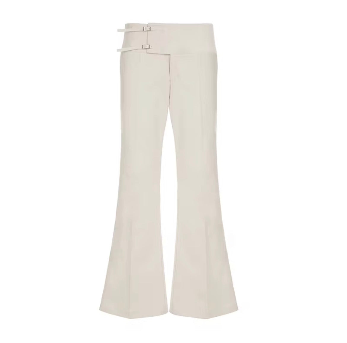 Double buckle wide leg trouser