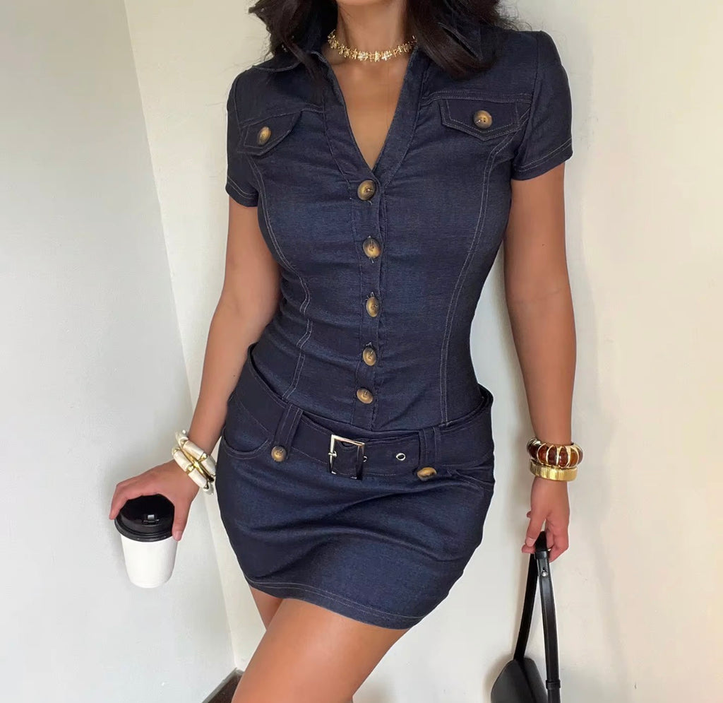 On the run denim dress