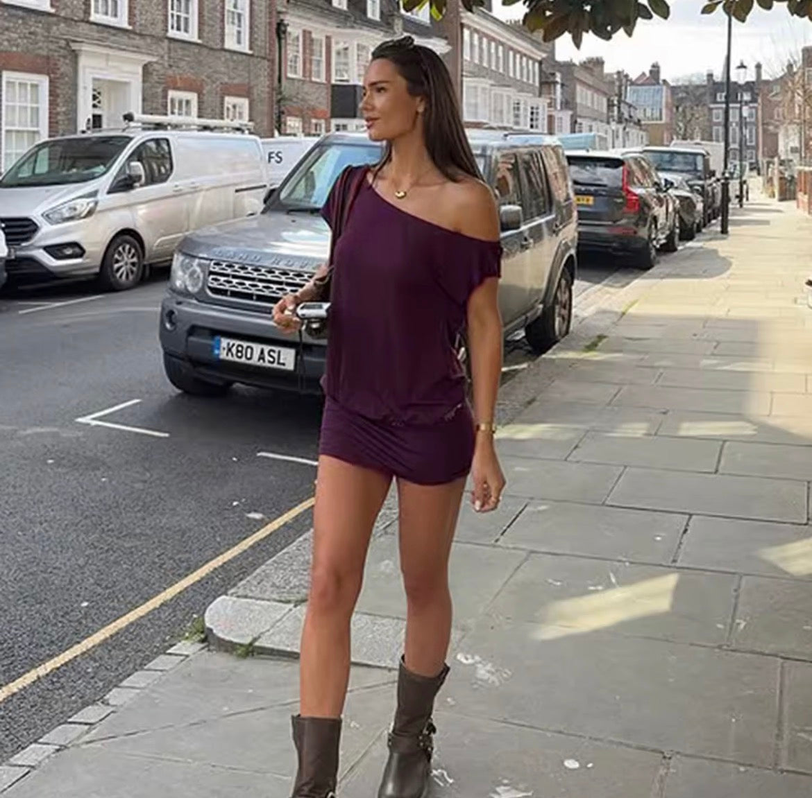 Off shoulder mini dress